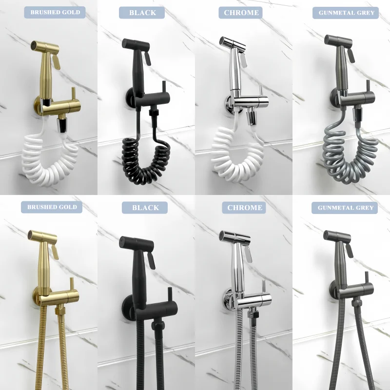 Handheld Bidet Sprayer Set Accessories Brushed Gold Bathroom Bidet Faucet Handheld Sprayer Shower Head Self-Cleaning