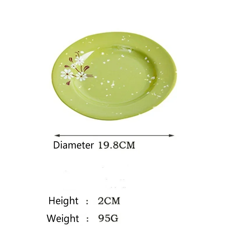 A5 Miamine Porcelain Green Feverfew Commercial Fall Durable Plastic Cutlery Bowl Dish Spoon Set