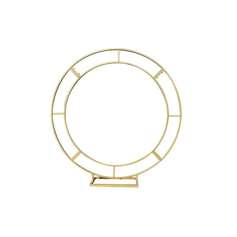 2/2.4M Double Rods Circular Ring Iron Frame Wedding Backdrop Decoration  Gold Arch Stand  Party Event Decor Props