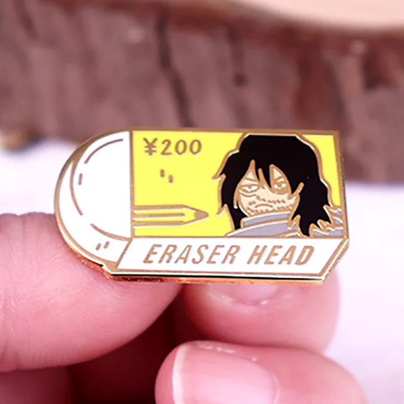 My Hero Academia Aizawa Shouta Eraser Enamel Pins Creative Rubber Shaped Badge Cartoon Comic Peripheral Brooch Jewelry Girl Gift