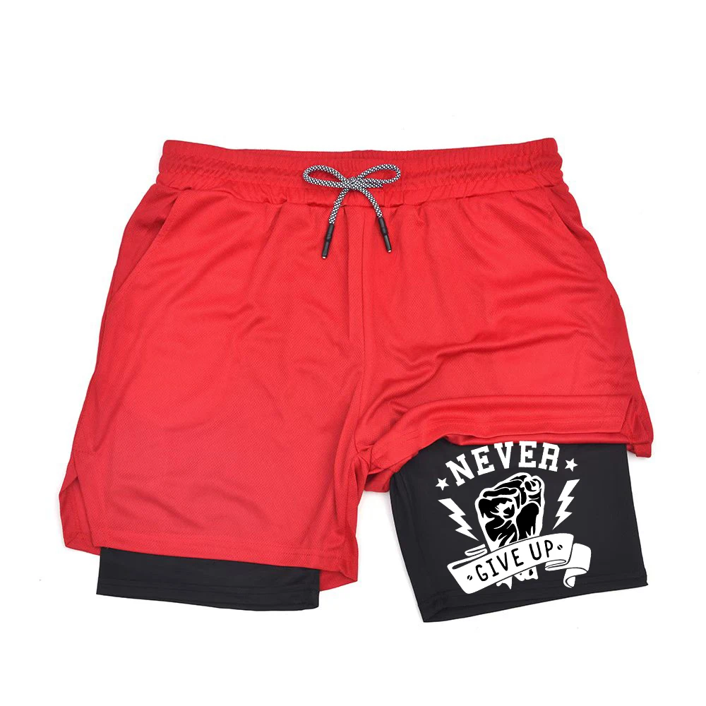 الرجال 2 في 1 طبقة مزدوجة تشغيل السراويل الرياضية عارضة رياضة تجريب العلامة التجارية شبكة تنفس كرة السلة تشغيل السراويل الصيف ZY0017 #3