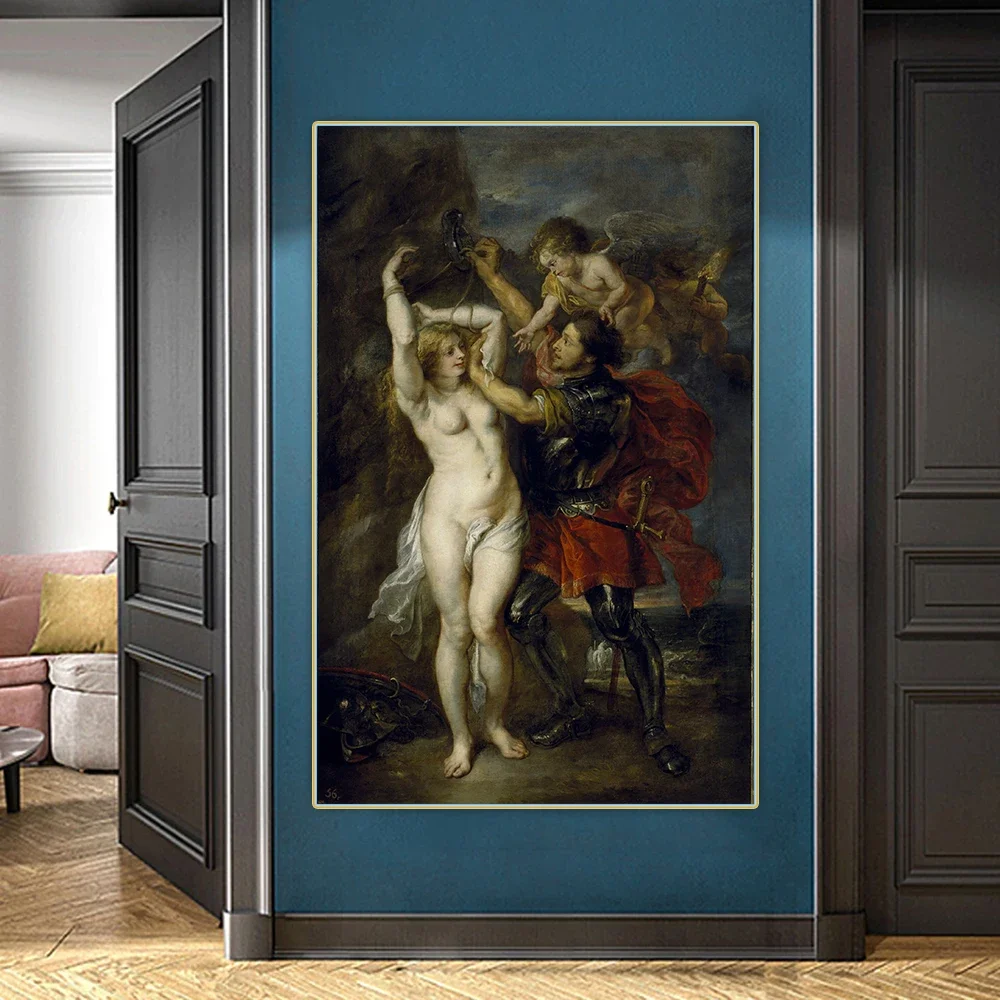 Peter Paul Rubens《Perseus and Andromeda》Canvas Oil Painting Artwork Poster Picture Wall Background Decor Home Decoration