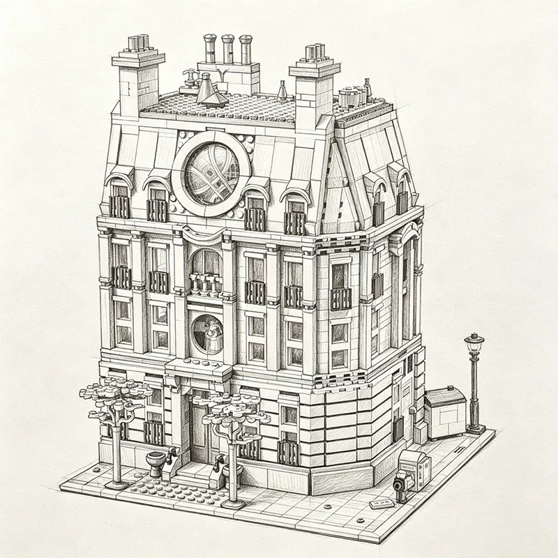 Set di Mattoncini da Costruzione per Decorazione d'Interni, 2708 Pezzi, Modello Architettonico, Regalo di Natale e Compleanno per Adulti