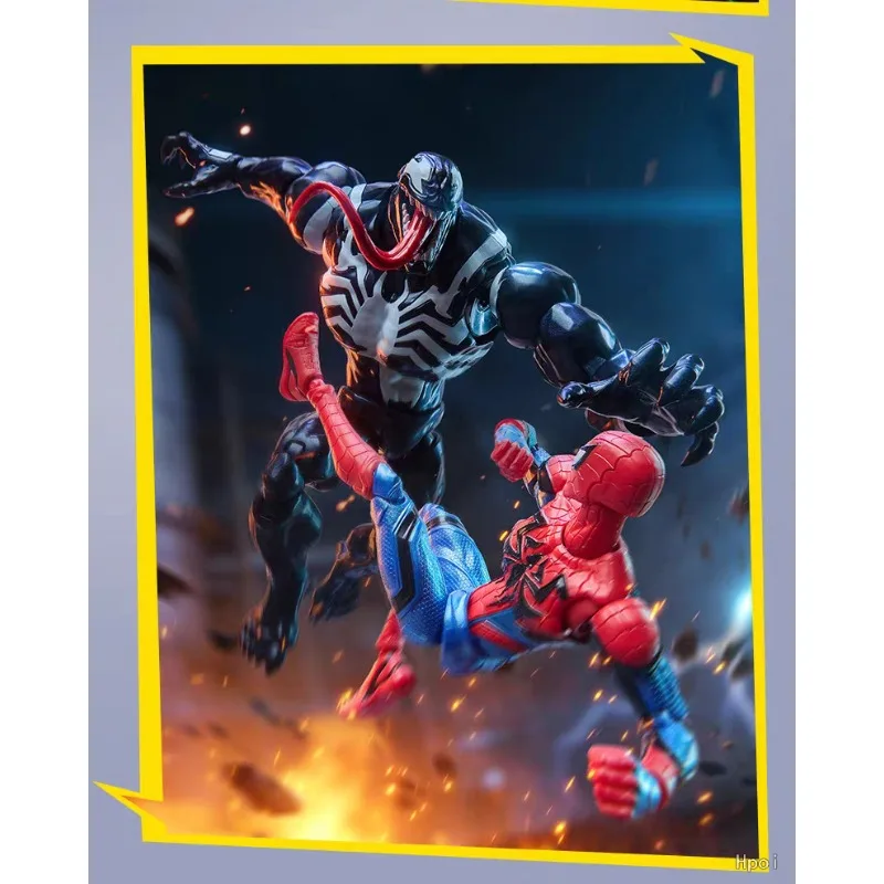 Figura de Ação Original Bruco Marvel Série Striving for Excellence Spider-Man e Deadpool, Modelo de Montagem, Brinquedos para Meninos