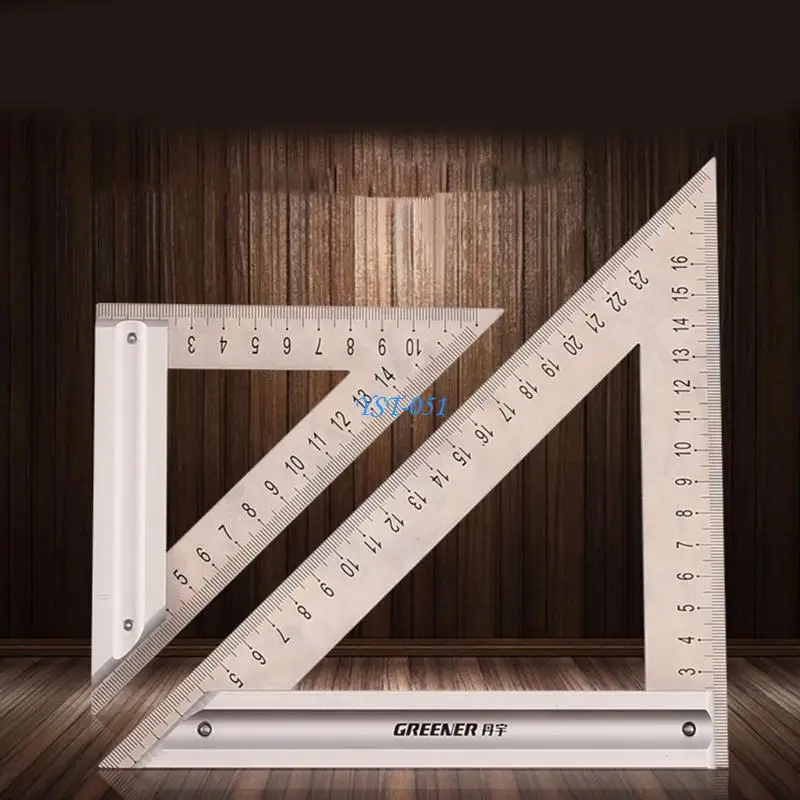 

E15A Stainless Triangle Ruler Carpentry Woodworking Measuring Tools Measurement Ruler