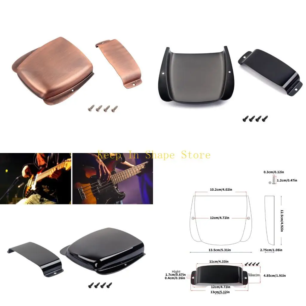 

U1JC Металлическая защитная крышка Простая установка Защита моста Металлическая текстура для гитарного моста предотвращает и