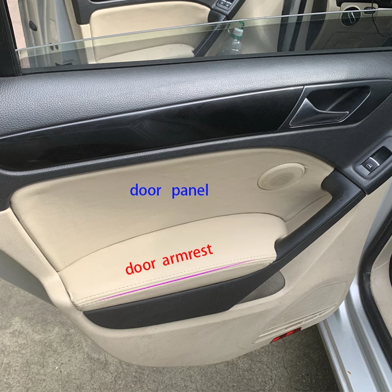 Couverture de protection en cuir pour panneau de porte / couvercle de console centrale / boîte d'accoudoir pour VW Golf 6 MK6 2010 2011 2012 2013