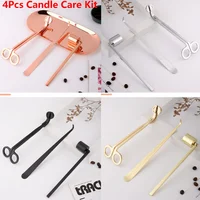 4pcs/set Luxury Candle Care Kit Stainless Steel Wick Trimmer Scissors Extinguisher Hooks DIY Candles Tool Candle Accessories Set 6