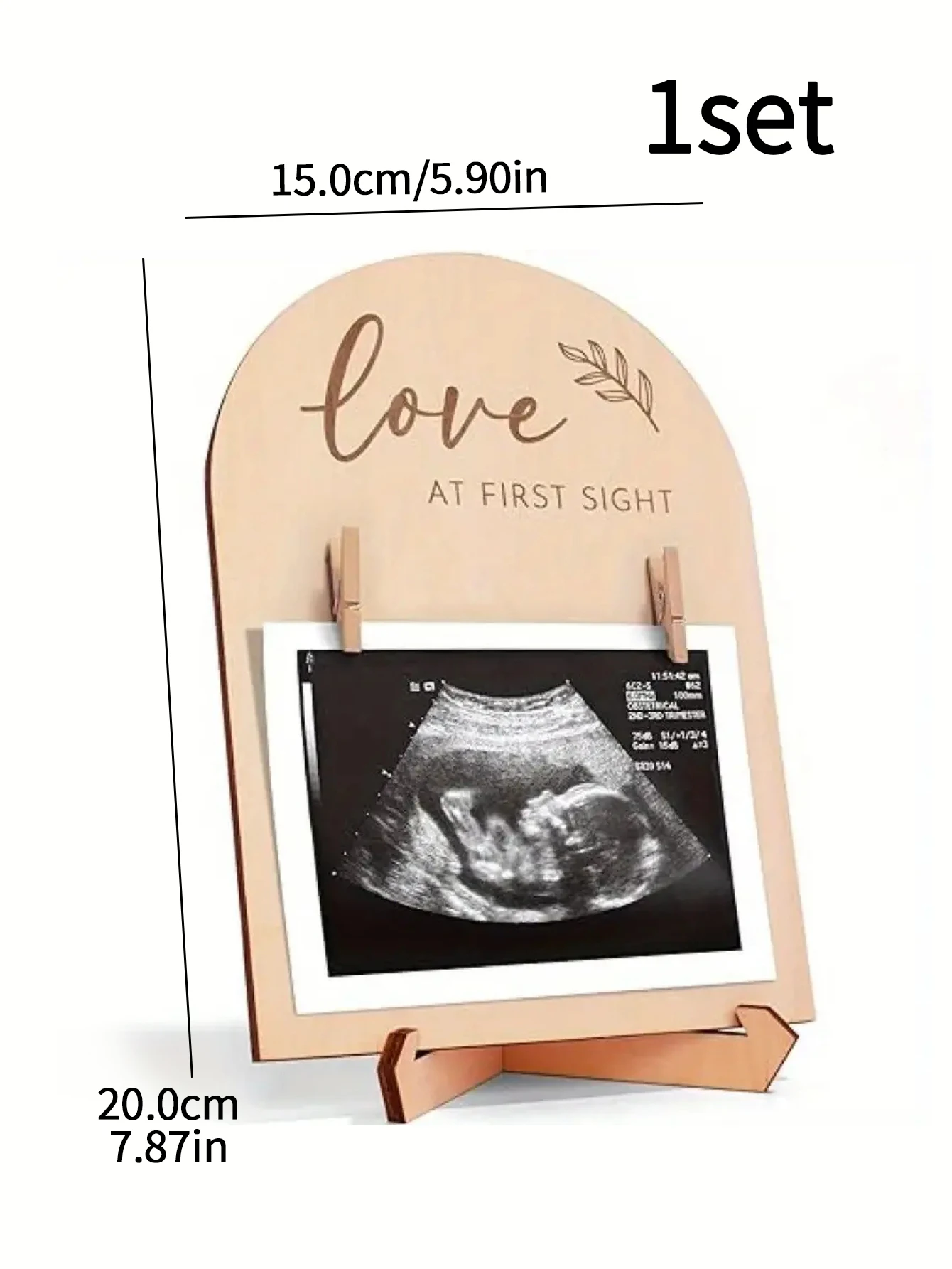 1set wooden ultrasonic photo frame for expectant mothers to announce pregnancy or baby birth ornament