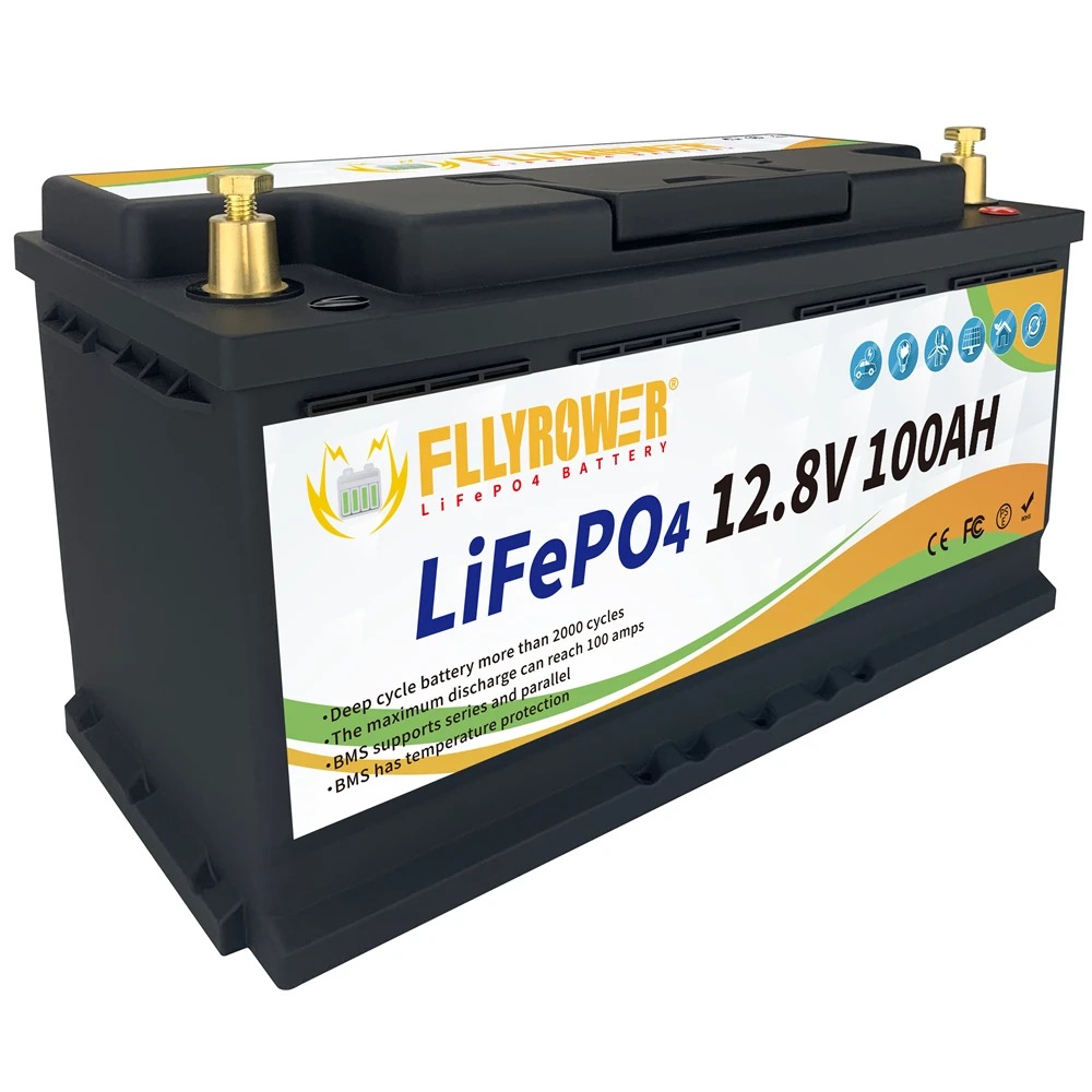 LiFePO4 Battery Pack 12V 100AH 120AH Lithium Iron Phosphate Battery LiFePO4 Built-in BMS for Solar Power System RV Motor