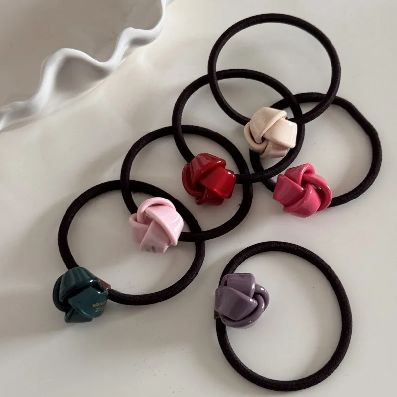 Small bud basic rubber band cute acetic acid texture hair rope versatile simple high elastic hair band ponytail hair accessories