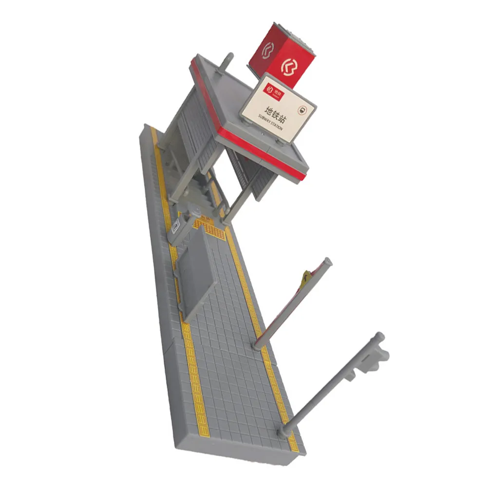 Lightweight Plastic Subway Station Simulation Exit Pretend Platform Railway Scene Accessory for Kids Imaginative Learning