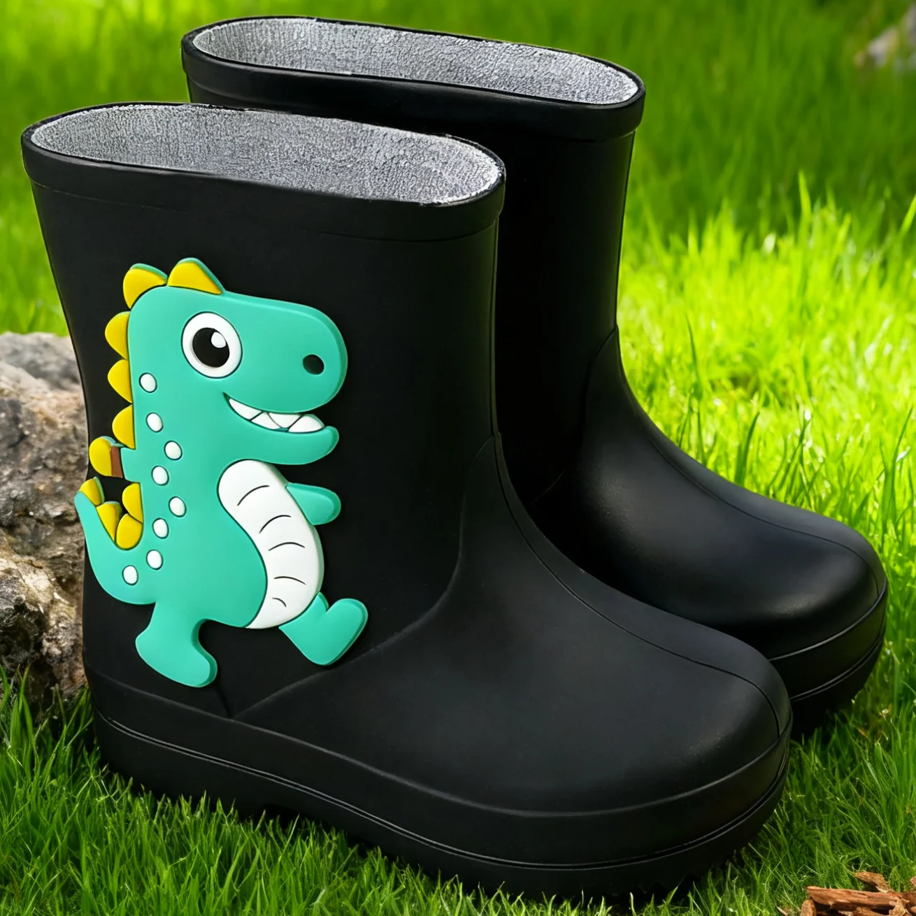 2025 new waterproof shoes for rainy days, thickened rain boots for children, low cut boots, unicorn cartoon rain shoes