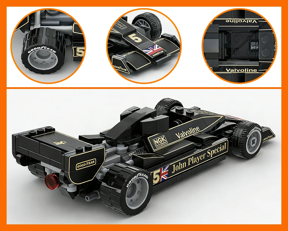 Nowy Klasyczny Zestaw Klocków MOC Supercar, Model Samochodu Wyścigowego F1 do Samodzielnego Montażu, Kreatywna Zabawka Konstrukcyjna dla Chłopców