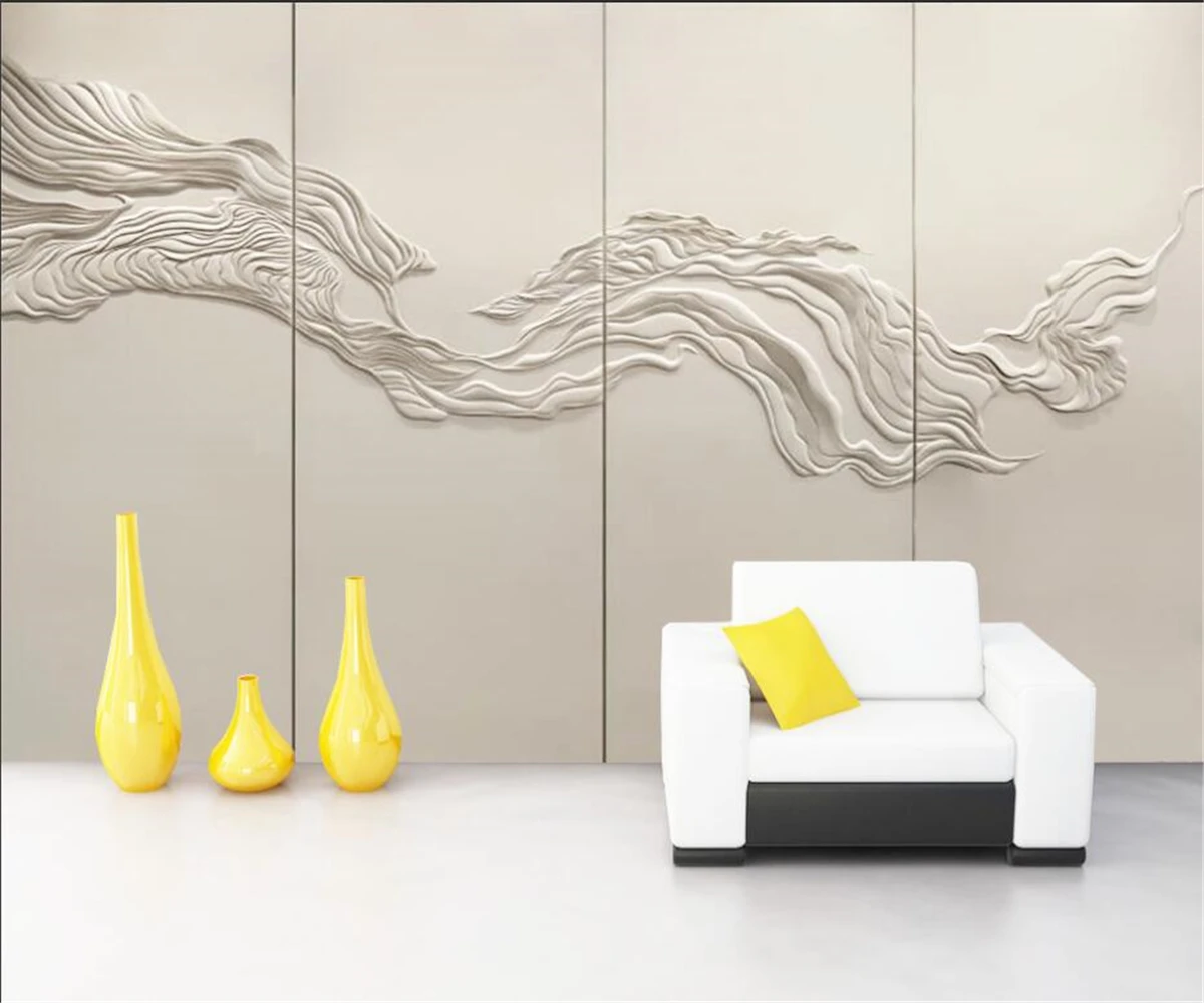 

Custom wallpaper relief cloud abstract lines mountain background walls mural home decoration living room bedroom 3d wallpaper