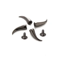 100sets 21mm Gun Black Zinc Alloy Leathercraft Rivet Cat Claw Studs Spike Screwback Bullet Punk Spikes Rivets Leather Pet Collar