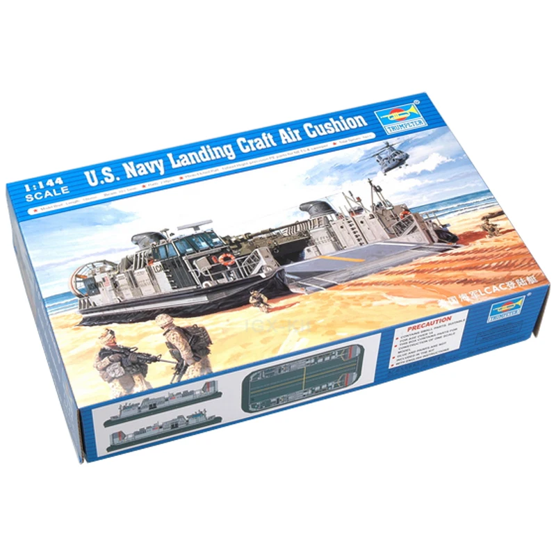 Trumpeter 00107 1/144 USMC Landing Craft Air Cushion Military Ship Boat Plastic Assembly Toy Handcraft Model Building Kit