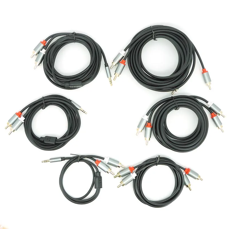 RCA Audio Cable 3.5mm Jack Male 2RCV to 2RCA Male Double Lotus AUX RCA Jack Y Splitter For Amplifier Audio Home Wire m20