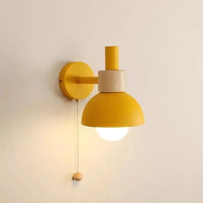 Bedroom Wall Lamp Modern Macaron Light for Living-room Background Wall Children's Room Corridor Balcony Sconces Pull Switch