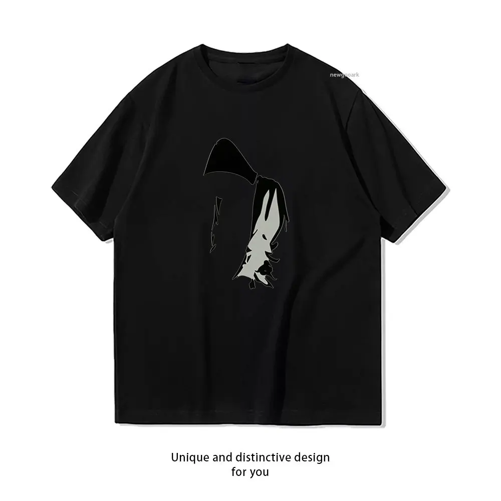 Abstract Profile Print T-Shirt Casual cotton graphic t shirts Creative streetwear Classic O-neck shirt