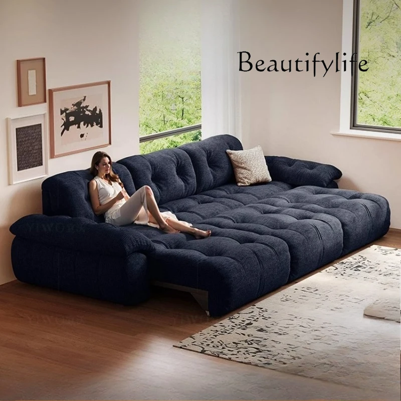 

Living Room Multifunctional Sofa Electric Straight Row Nordic Chaise Sofa Bed Lounges Fabric Daybed Living Room Furniture