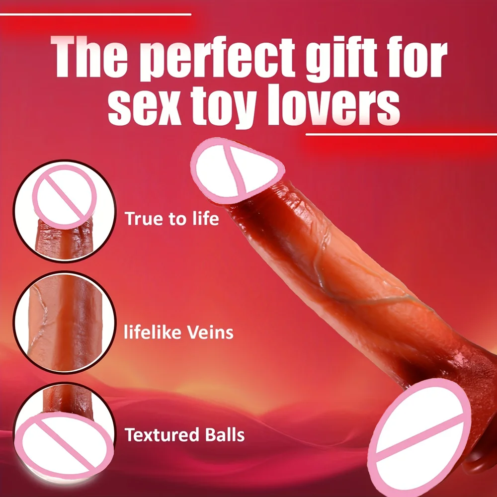Dildo - Thrusting Dildo Vibrator - Realistic Silicone Suction Cup Dildo with 10 Thrusting And 10 Vibrating for G-Spot Anal Stimulation, Strapless Strap-On Dildos And Games for Women