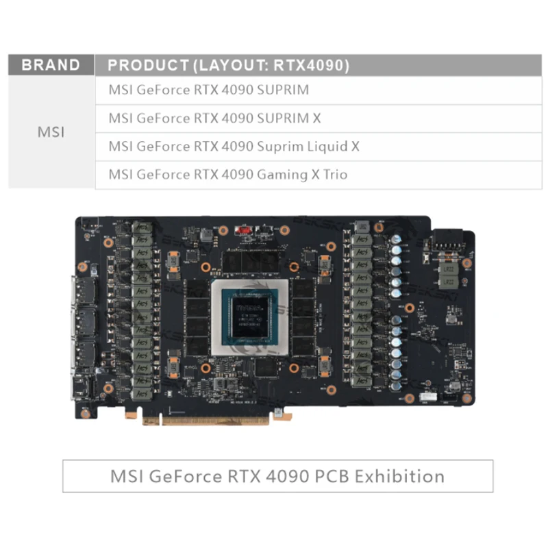 Bykski GPU Waterblock Cooler สําหรับ MSI RTX 4090 Suprim X/RTX4090 GAMING X TRIO 24G การ์ด Watercooler หม้อน้ําทองแดง