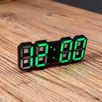 Wall Clock Electronic Temperature Clock Smart 3d Digital Clock Alarm Clock Digital Led Watch Nightlight Luminous Desktop