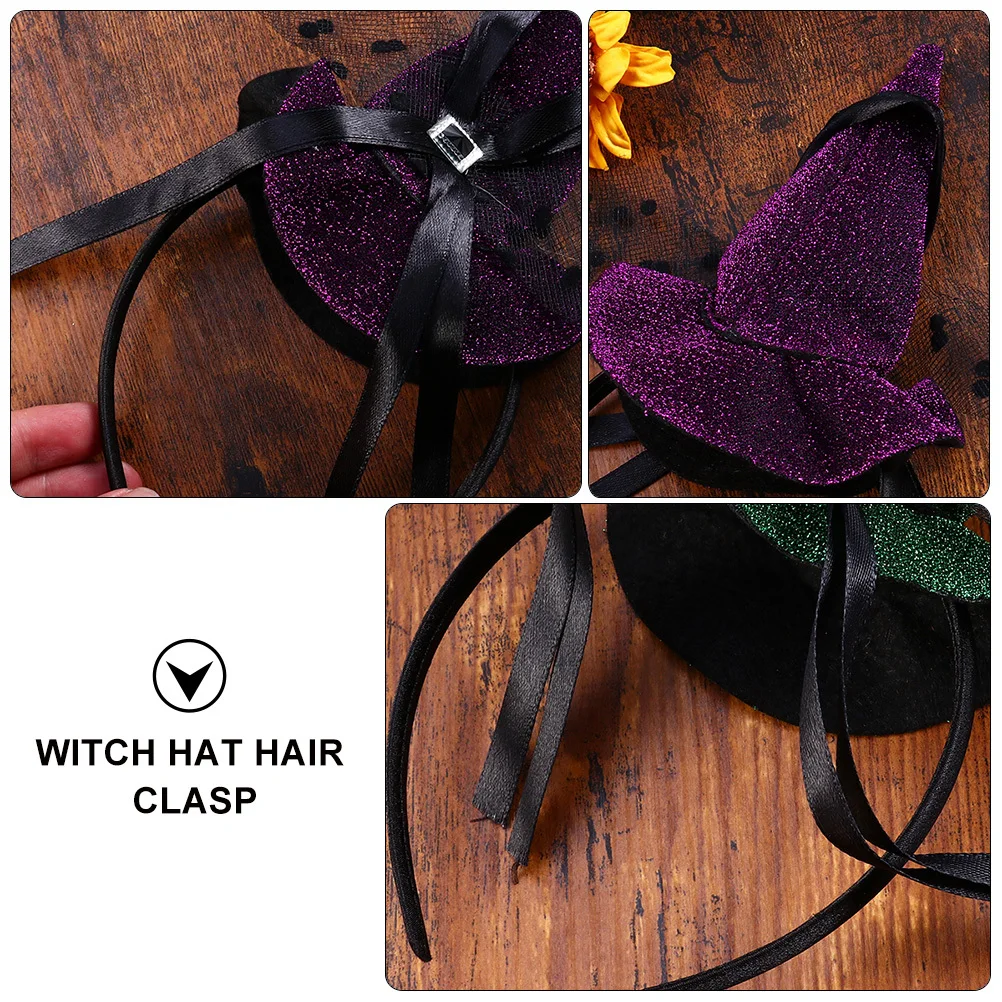 

2pcs Halloween Witch Hat Hair Clasp Party Costume Accessory Lightweight Fun Decor Festival Cosplay Selfie Prop Fashion Headband