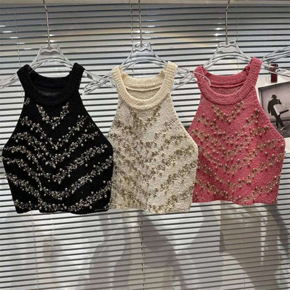 

Diamond Women Glitter Spandex Crop Top Summer Sexy Ladies Bustier Bralet Club Bling Tanks Hanging Neck Off Shoulder Short Vest
