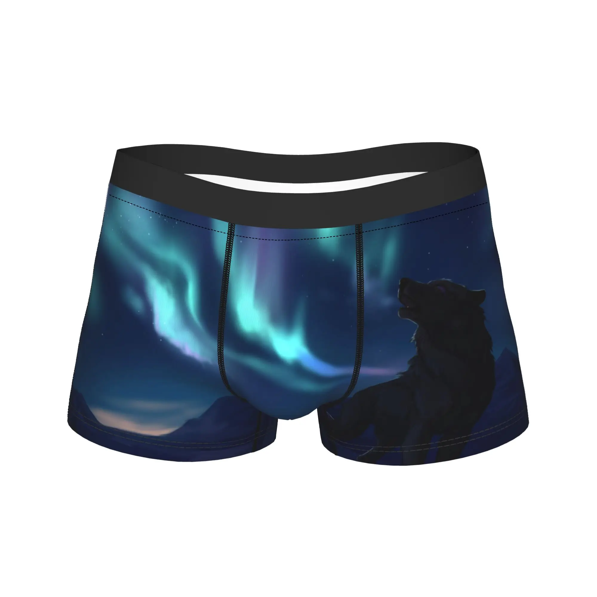 

Мужское длинное нижнее белье с изображением волка, забавные трусы-боксеры с животными, шорты, мужские дышащие трусы M-XXL