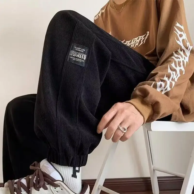 

Plus Size Clothing Men's Pants Winter Clothing Leisure Sports Pants M-8Xl Men Clothing Loose Straight Cut Tapered Pants Corduroy