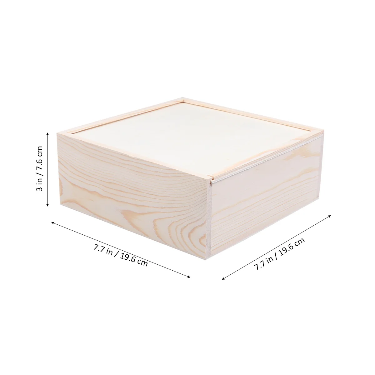 1pc 14.7X14.6X7.6Cm Push Top Wooden Box Square Storage Case For Jewelry Ring Bracelet Gift Packaging Wedding Birthday Holiday