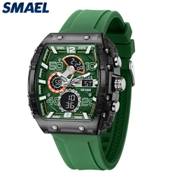 SMAEL Sports Men's Wristwatch Waterproof LED Digital Watch Classic Dual Display Men Watch Date Calendar Luminous Watches