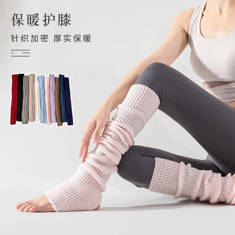 Women's Yoga Thigh-high Leg Warmers with Leg Protection, Long Tube Leg Coverings, Foot-stretching Knee-length Socks About 75cm