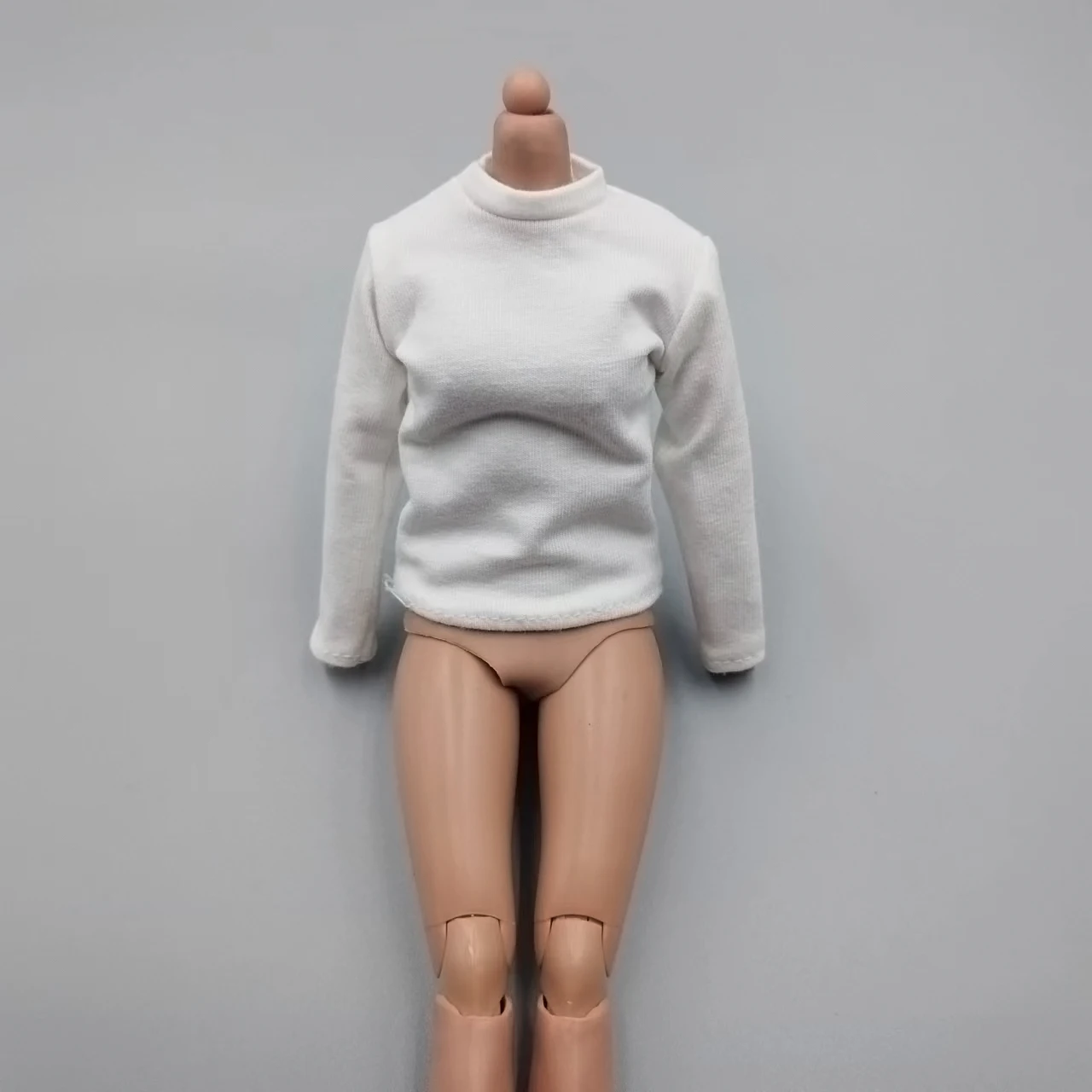 1/6 Scale Women Girls Long Sleeves White T Shirt Model for 12\'\'Figures DIY Accessories