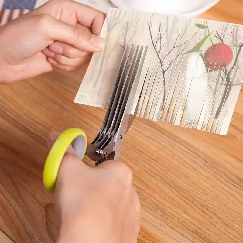 1 Stück mehrschichtige Schere, geschreddertes Papier oder Gemüse, einfach zu bedienende und langlebige Schreibwarenschere