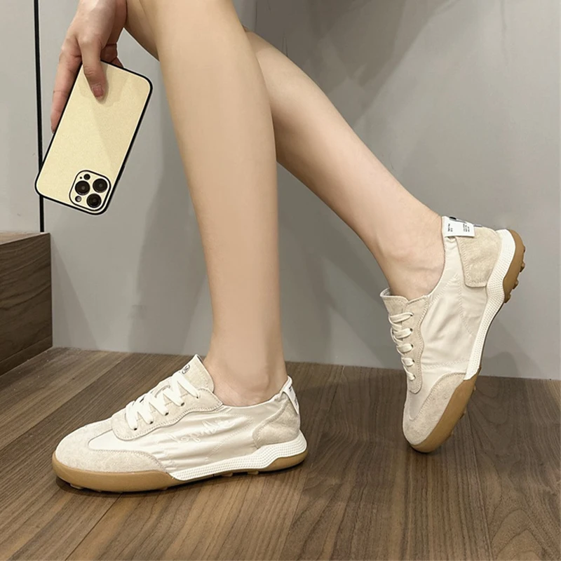 2024 New Ballet German Training Shoes Women Lace-Up Embroidery All Light Weight Breathable Sports Small White Shoes Casual Shoes