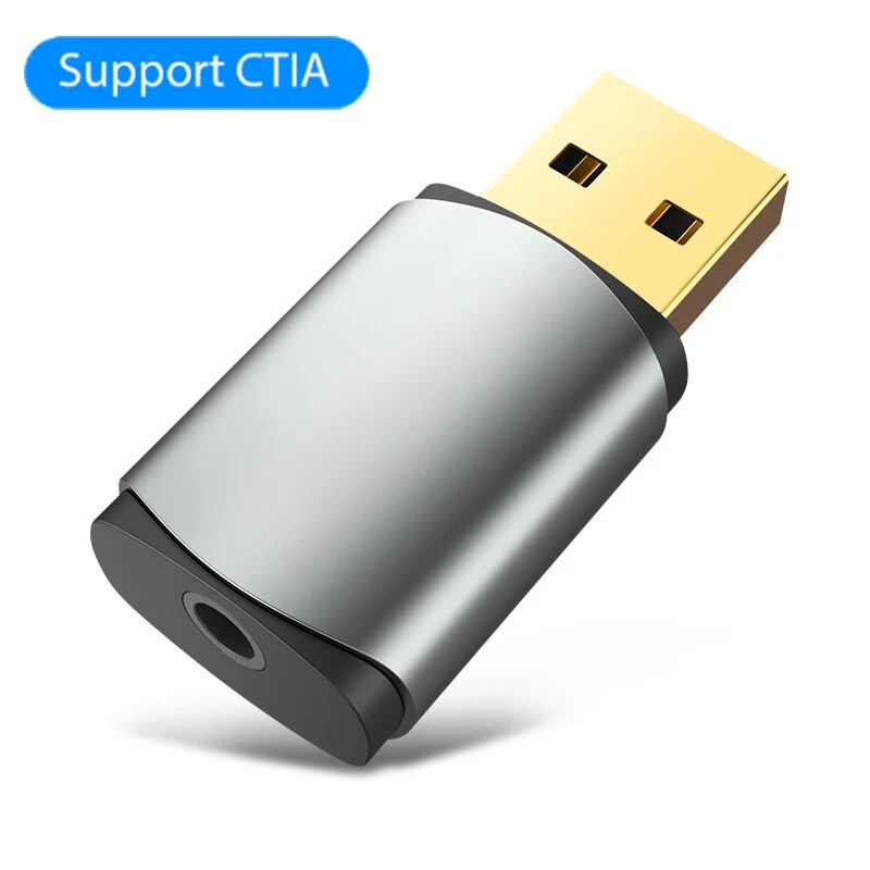 Z USB Audio Adapter External Stereo Sound Card 3.5mm Jack Headphone Microphone PC