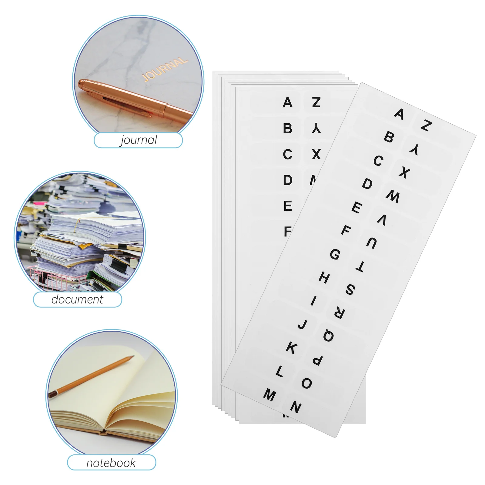 

14 Sheets Alphabet Page Markers Self Adhesive Tabs for Notebooks Book Flags Sticky Tabs Organizational Annotation Supplies