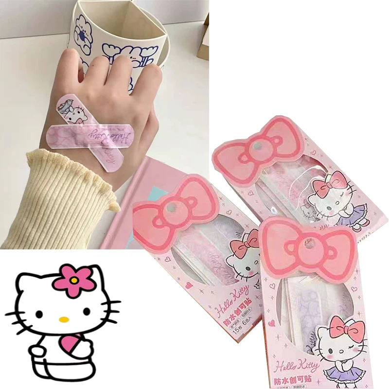 

Kawaii Hello Kitty Waterproof Adult Band-Aid Kuromi Rilakkuma Children Cartoon Boy Girl Adhesive Disinfection Breathable Bandage