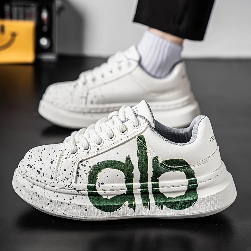 

High-end Men's and Women's Leather Shoes Sneakers Men High-quality Luxury Trend Colorful Patchwork Letters Casual Shoes