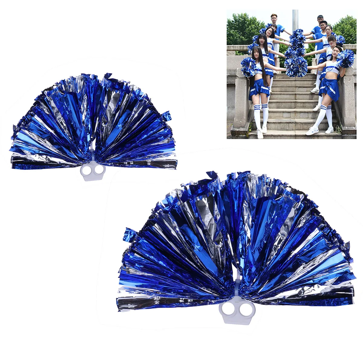 2 قطعة المشجع بوم 30 سنتيمتر الأزرق الفضة البلاستيك حلقة بومس للكلية المدرسة الثانوية الأحداث الرياضية فريق المنافسة يهتف بومس #2