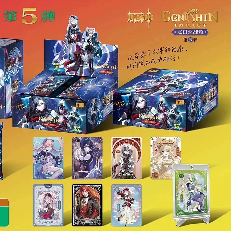 Genshin impact Card Anime TCG Collection Pack Booster Box, Rare SSR, tarjeta coleccionable de Anime, tarjeta de juego de mesa familiar, juguete,