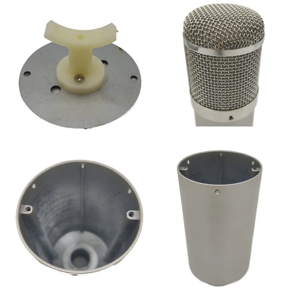 Silver Metal DIY Condenser Tube Microphone Accessory Mic Body Shell Case Produce Mic Accessories