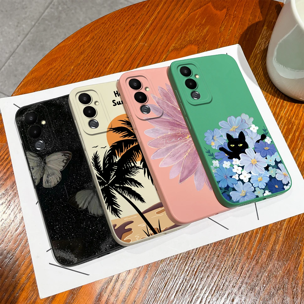 For Tecno Pova 4 Pro Phone Soft Case Liquid Silicone Lovely Funny Cat Astronaut Back Covers For Tecno Pova4 4Pro Fundas Carcasa