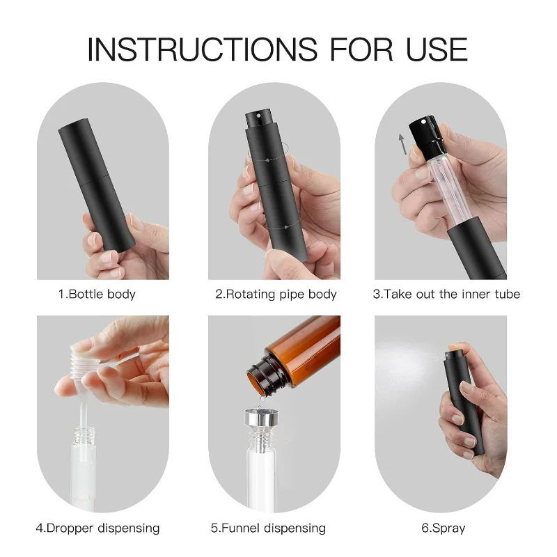 Nuove bottiglie riutilizzabili di profumo in ABS caldo da 10 ml per viaggi, flacone spray atomizzatore di ricarica, pompa erogatrice vuota portatile