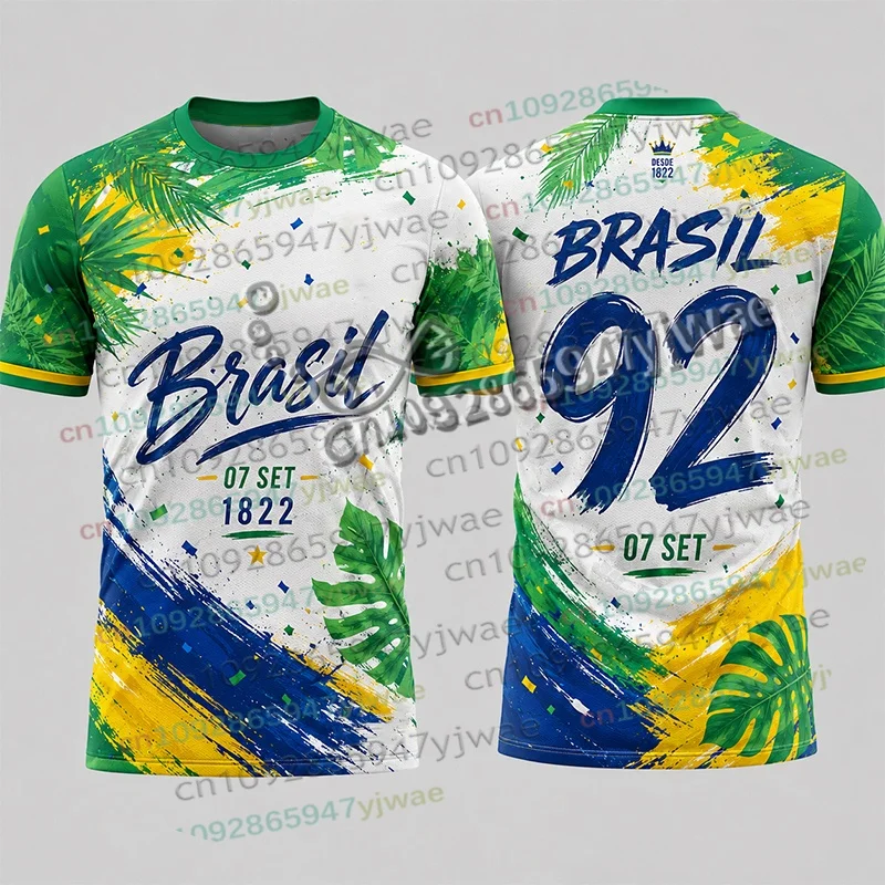 2026 Herren Brasilien Unabhängigkeitstag Fußballtrikot 7. September Patriotisches Fußballshirt Herbstmode Streetwear Damen Herren T-Shirt – Detail 6