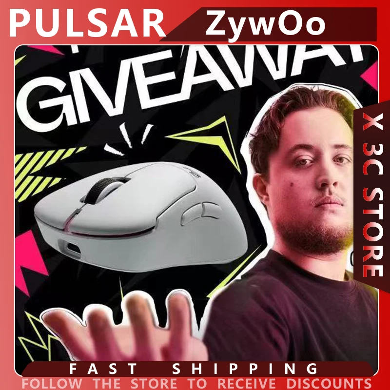 

Pulsar x ZywOo Gaming Mouse Dual Mode Wireless 2.4G 8k 32000DPI Sensor Ergonomics Lightweight Custom Pc Accessories Gamer Laptop