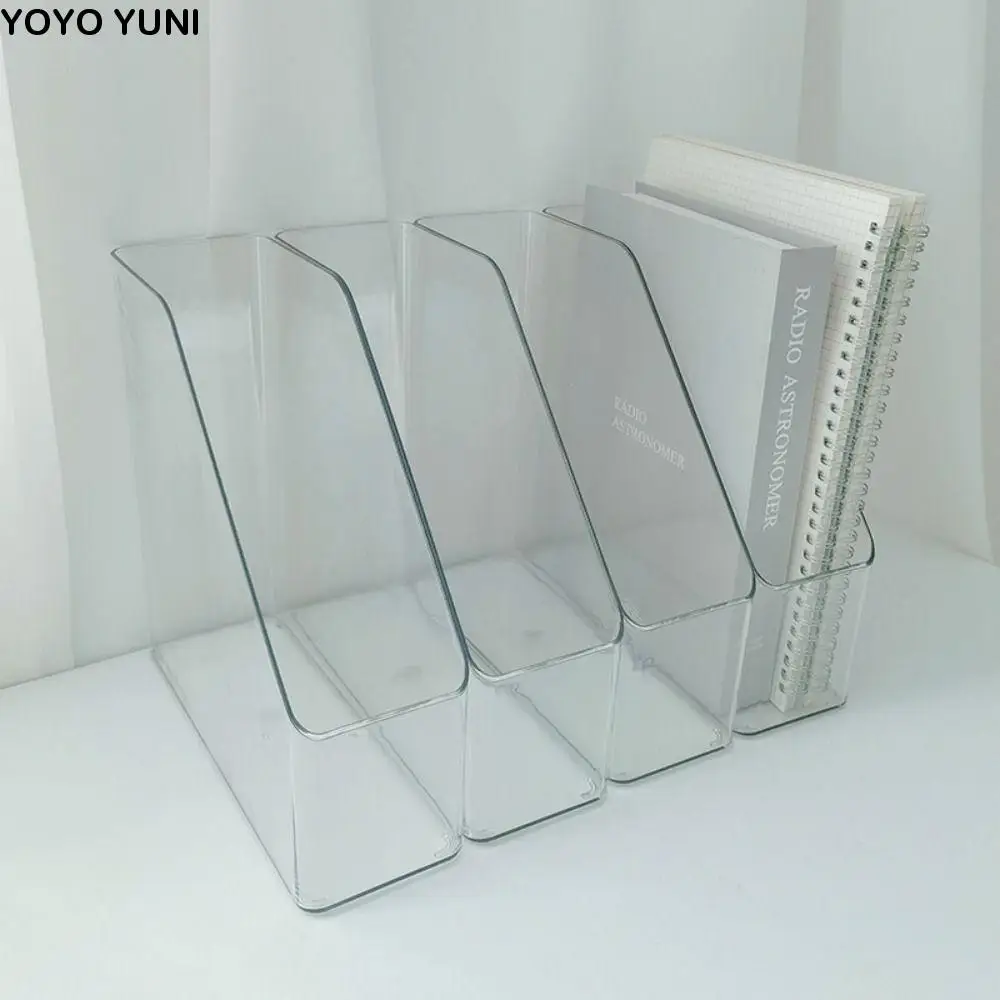 

Transparent Desk Folder Storage Bin PET Vertical File Folder Multifunctional Space Saving Paper Tray Organizer Home